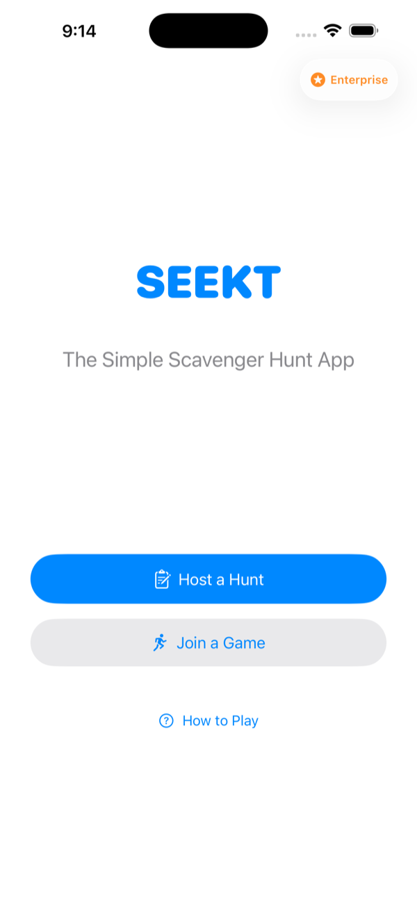 Seekt home screen