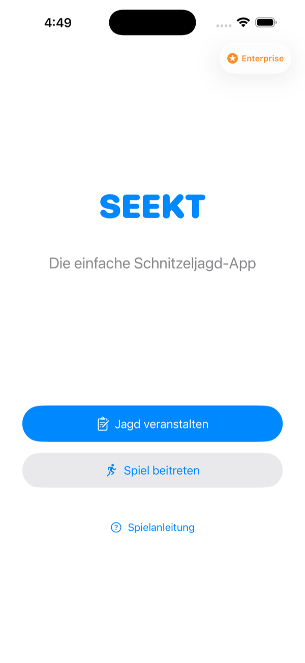 Seekt Willkommensbildschirm